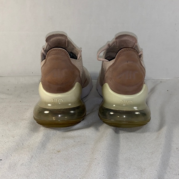 Women’s Nike Air Max 270 Flyknit ‘Guava’ Dust Pink Running Shoes - Picture 2 of 6